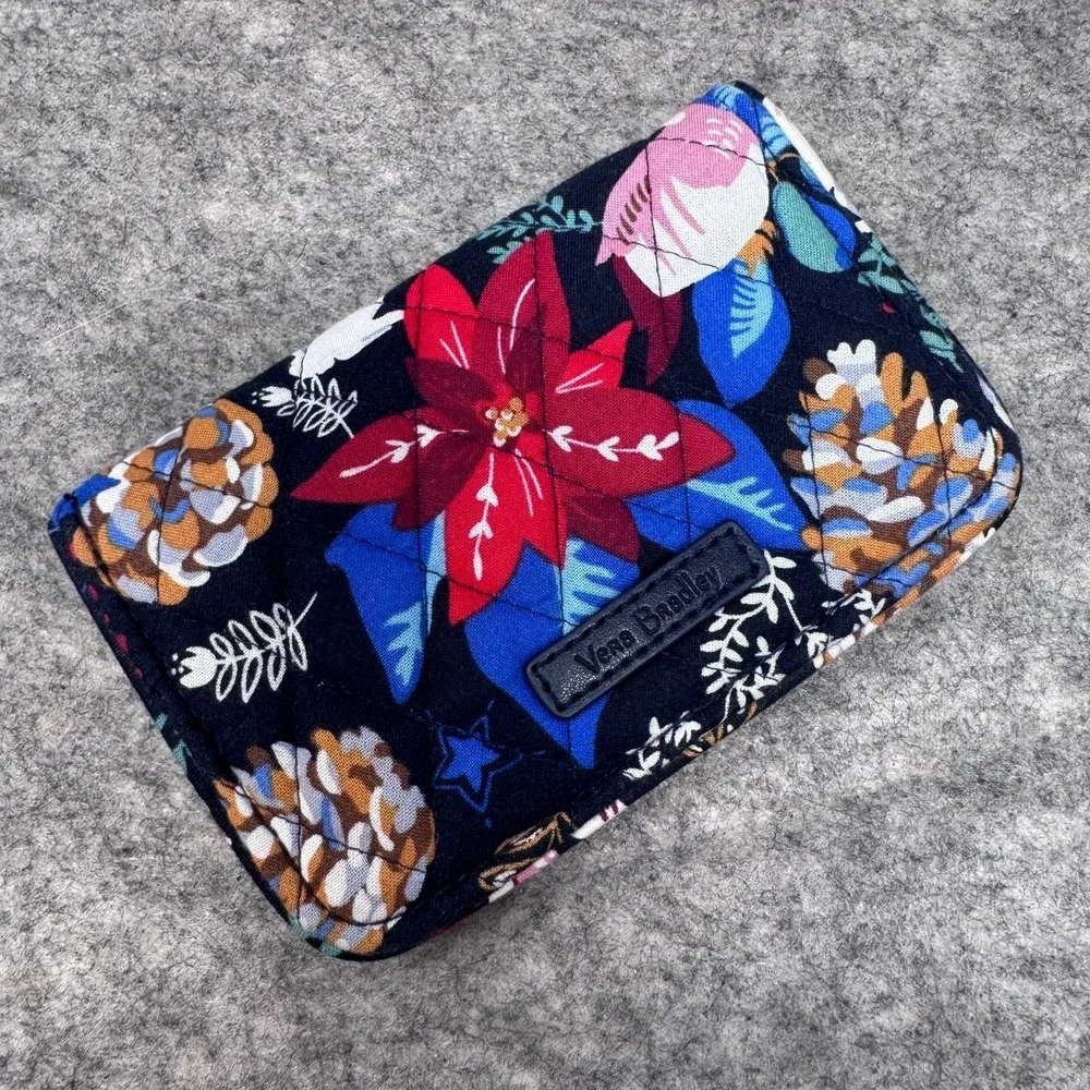 Vera Bradley Winter Forest RFID Small Bifold Wallet Rabbit Bird Nature Floral - Picture 2 of 7